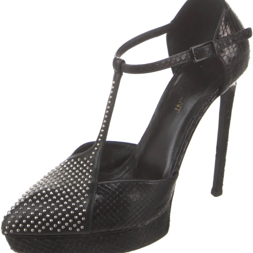 Yves Saint Laurent Black Studded Heels